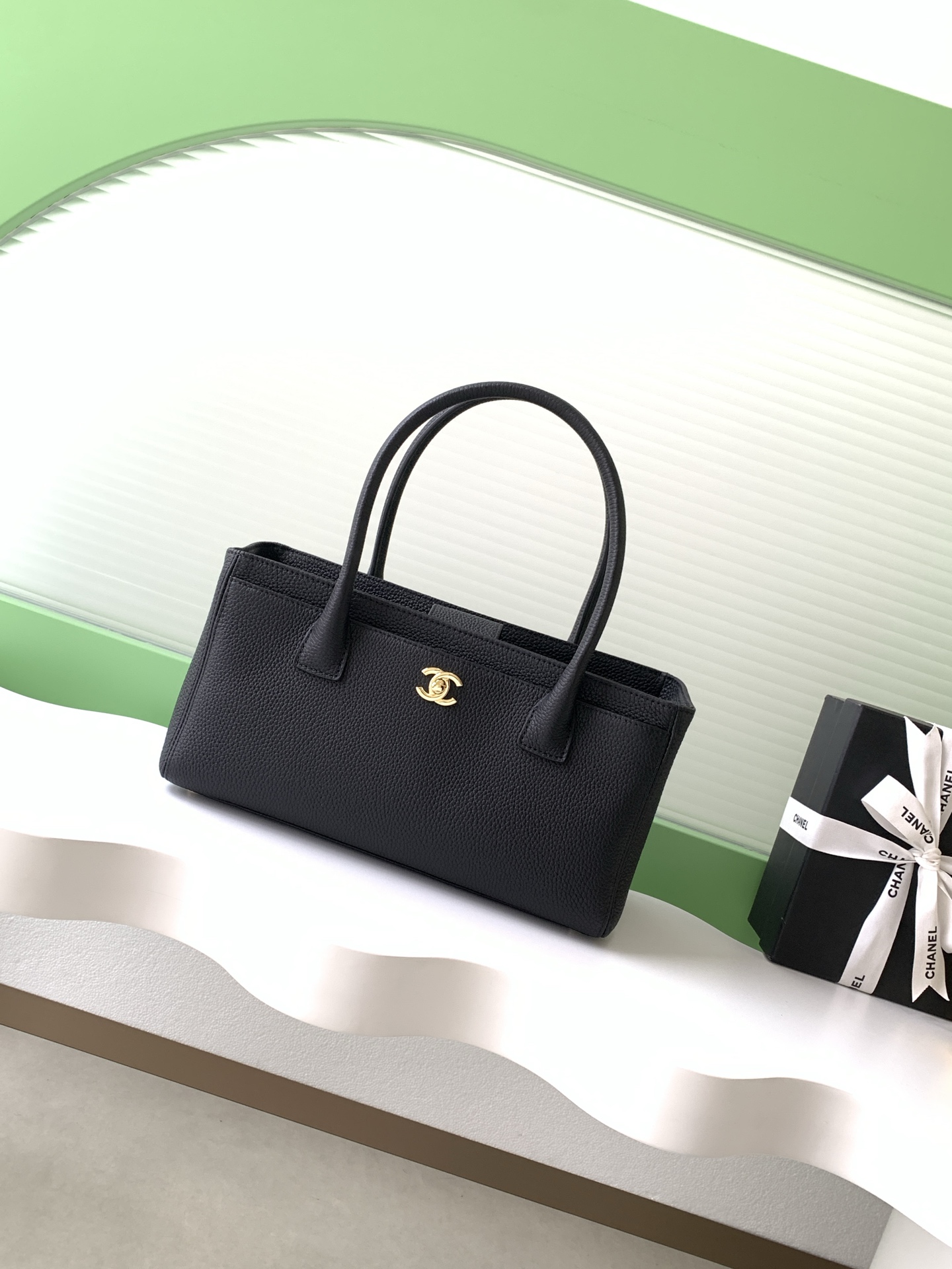 Chanel-Medium-Black-Calfskin-Cerf-Executive-Shopper-Tote-Bag