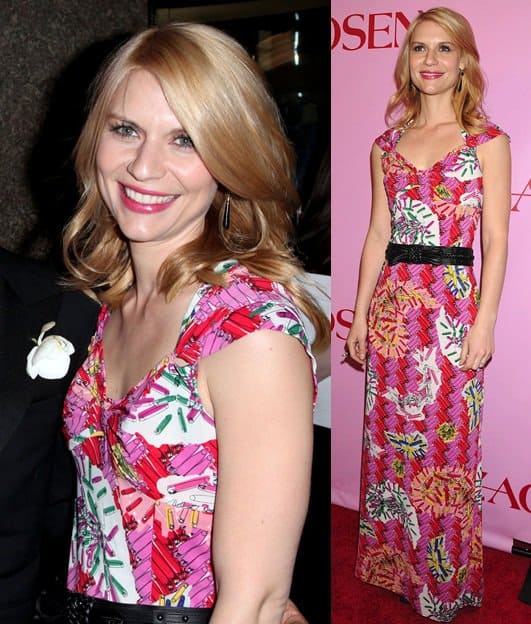 claire danes zac posen for target april 14 Claire Danes in a stunning Zac Posen bright printed dress, a highlight from the Target collaboration