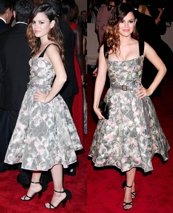 Rachel Bilson The Costume Institute Gala Actress Rachel Bilson wearing a Louis Vuitton dress and heels at the Costume Institute Gala Benefit to celebrate the opening of the "American Woman: Fashioning a National Identity" exhibition at The Metropolitan Museum of Art