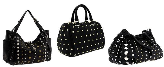 Studded Bags Three affordable studded handbag alternatives: Jessica Simpson Karma Stud Satchel ($97), Steve Madden BBonbon Satchel ($89), Big Buddha Gloria Satchel ($93)
