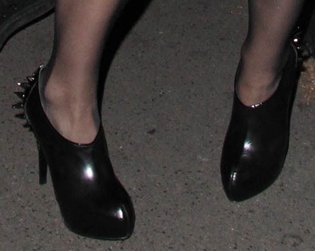 Katy Perry's black platform Ruthie Davis booties