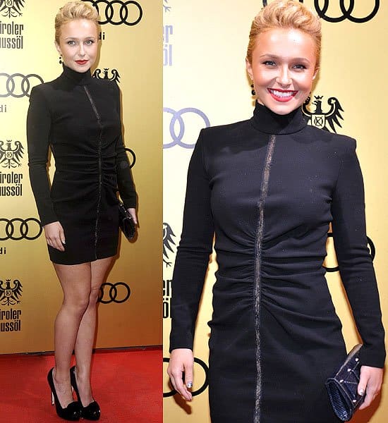 Hayden Panettiere United People Charity Night 2010 Hayden Panettiere elegantly dressed for the United People Charity Night in Munich, Germany, on September 24, 2010, showcasing a sophisticated black lace dress