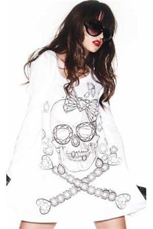 Lauren Moshi Fiona Jewelry Skull Long Sleeve Shirt Dress Lauren Moshi Fiona Jewelry Skull Long Sleeve Shirt Dress