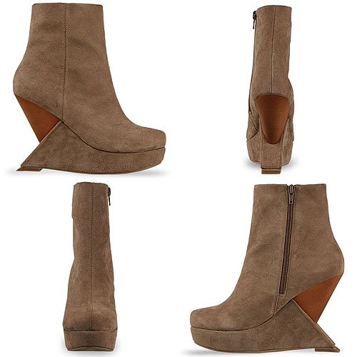 Jeffrey Campbell Meeker Suede Wooden Wedge Booties Jeffrey Campbell Meeker Suede Wooden Wedge Booties in Taupe Suede