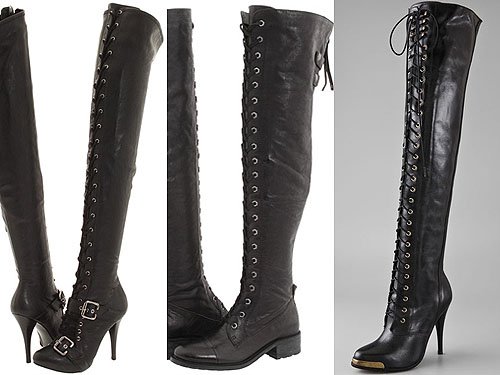 Over the knee lace-up boots 3 Black Over the Knee Boots