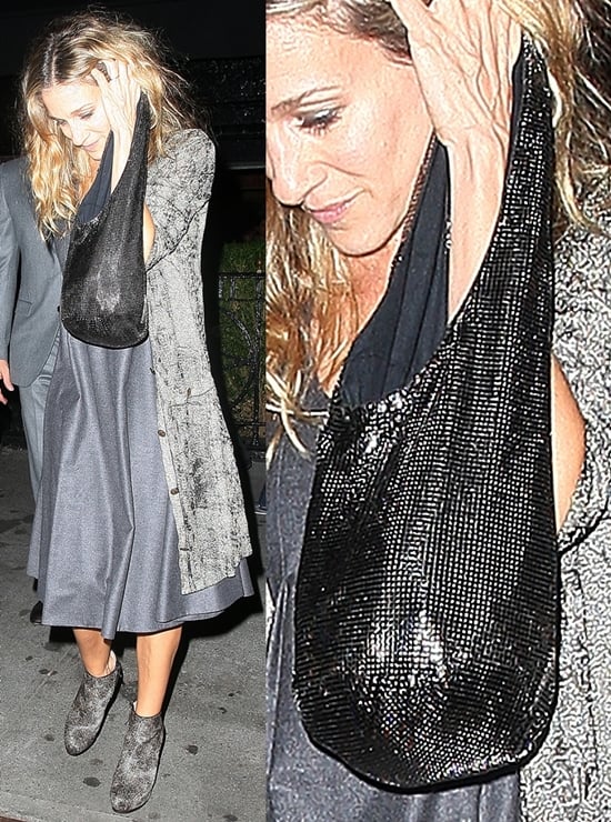 Sarah Jessica Parker leaves The Lion restaurant in West Village Sarah Jessica Parker showcasing her Halston Heritage Cleo Small Sac Bag while leaving The Lion restaurant in West Village after dinner with her husband, Matthew Broderick, and news anchor Anderson Cooper on October 10, 2010