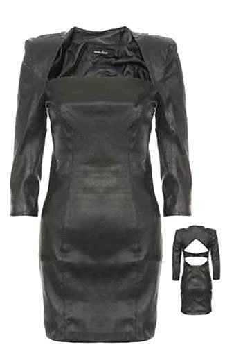 Muubaa Cinch Leather Dress Muubaa Cinch Little Black Leather Dress
