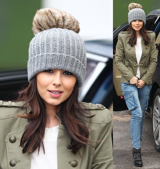 Cheryl Cole arrives at 'The X Factor' studios London Cheryl Cole steps out in a chic Stylestalker Soldier on Jacket and an Aubin Wills Suddingston merino wool hat at 'The X Factor' studios in London
