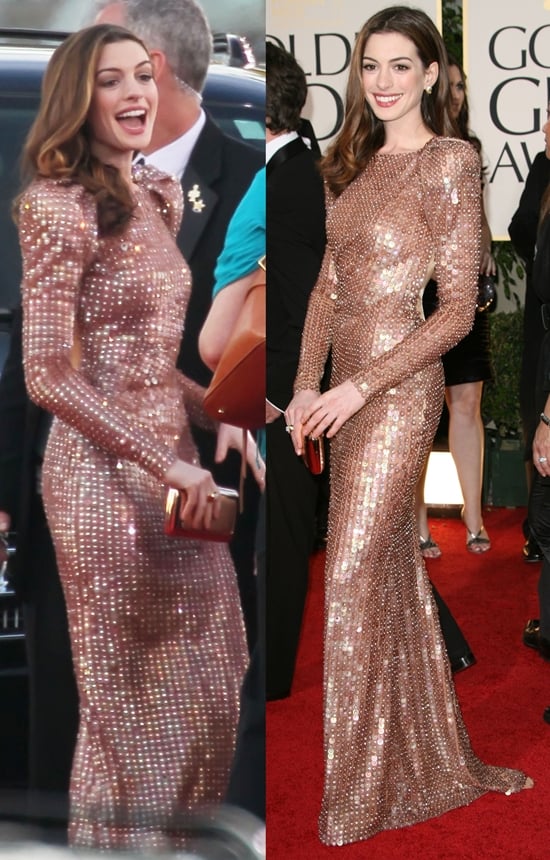 Anne Hathaway in Armani Privè at the 68th Annual Golden Globe Awards