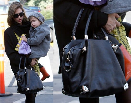 Jessica Alba and her daughter Honor are seen going to Trader Joe's market in West Hollywood on Christmas Eve Jessica Alba and her daughter Honor, showcasing her timeless Viktor Rolf handbag, on a festive shopping spree at Trader Joe's, West Hollywood - Christmas Eve, 2011