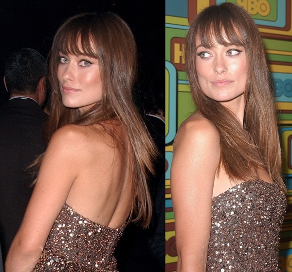 Olivia Wilde made a grand entrance in a breathtaking chocolate brown Marchesa princess gown adorned with sparkling embellishments and cascading layers of tulle at the 2011 Golden Globe Awards