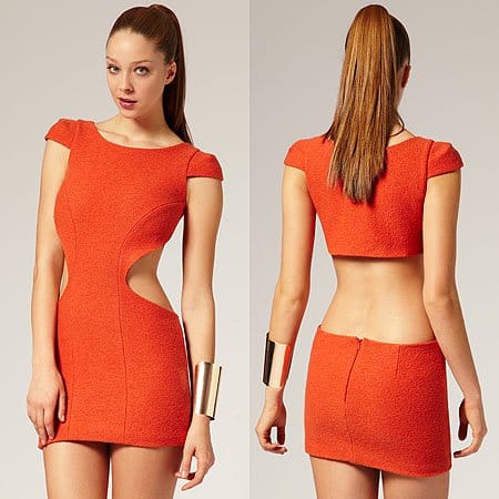 ASOS Aqua Dress Snoop Boiled Wool With Cut Out Sides ASOS Aqua Dress Snoop Boiled Wool With Cut Out Sides