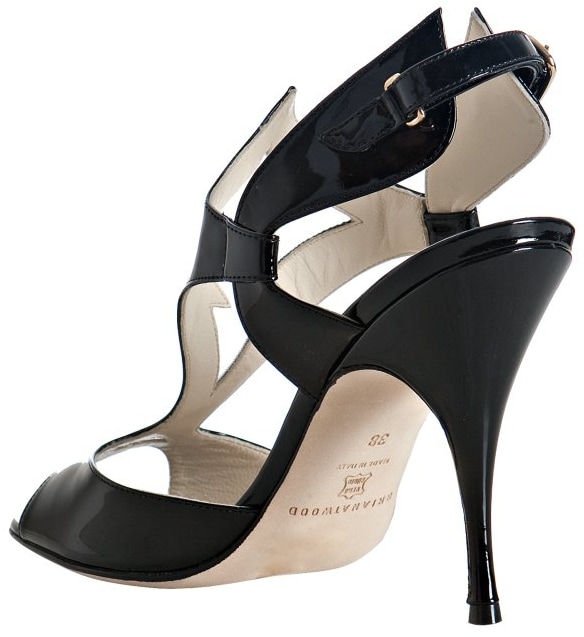 Brian Atwood Patent Leather Vixen Sandals