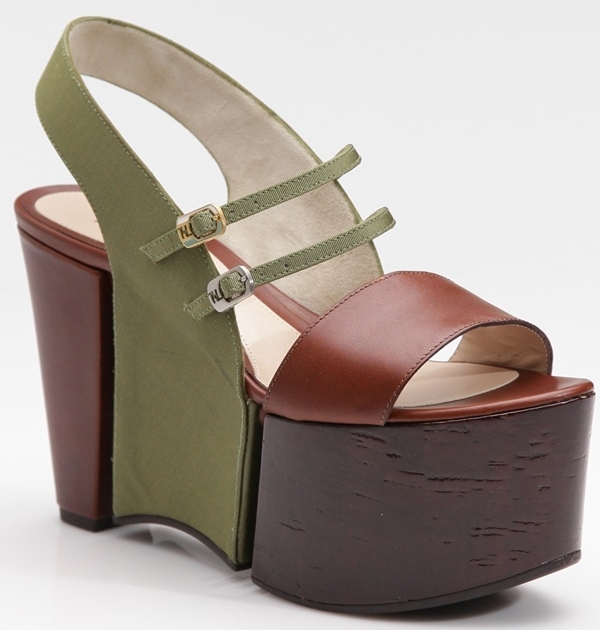 Fendi Colorblock Platform Slingback Sandals