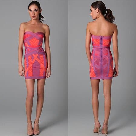 Herver Leger Geometric Jacquard Dress Hervé Léger Geometric Jacquard Dress in Bright Violet Combo