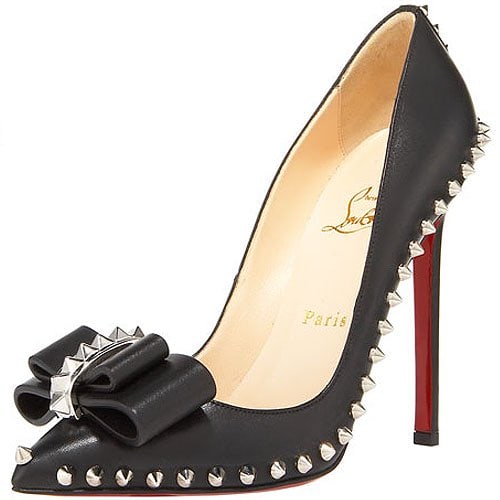 Christian Louboutin Lucifer Spike Bow Pumps Christian Louboutin's 'Lucifer' pumps feature a pointed toe, edgy spike detailing, and the iconic red sole, combining elegance with a punk-inspired twist