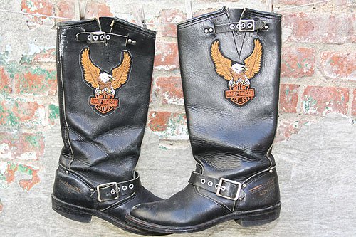 The Little Black List vintage Harley Davidson motorcycle boots Tess's vintage Harley Davidson motorcycle boots