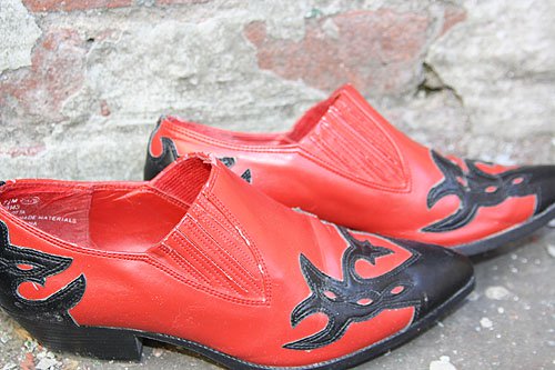 The Little Black List vintage black and red ankle cowboy boots Tess's vintage black and red ankle cowboy boots