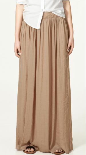 zara creased long skirt Zara Creased Long Skirt