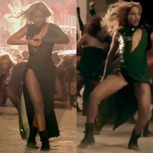 Beyonce "Run The World (Girls)" video Beyonce dances in an Emilio Pucci gown during her "Run the World (Girls)" music video