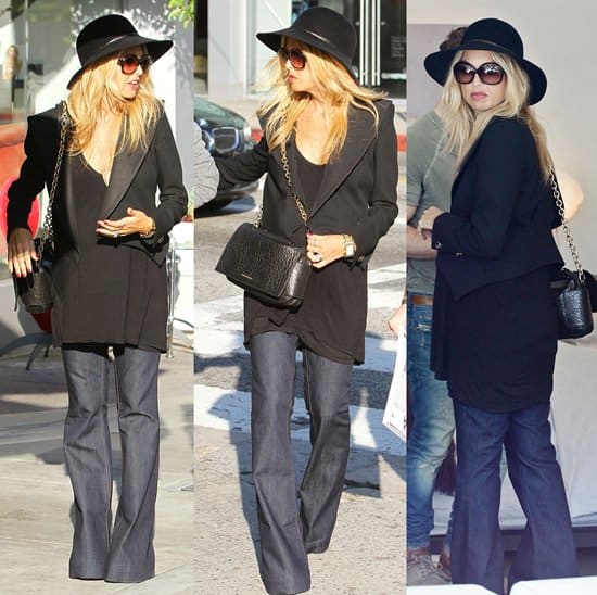 Celebrity fashion stylist, Rachel Zoe, out shopping with friends on Melrose near Robertson Boulevard Los Angeles Fashion icon Rachel Zoe effortlessly combines style and comfort in J Brand 'Love Story' maternity jeans while shopping in Los Angeles on January 22, 2011