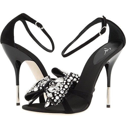 Giuseppe Zanotti E10293 suede bow sandals Black Giuseppe Zanotti suede bow sandals