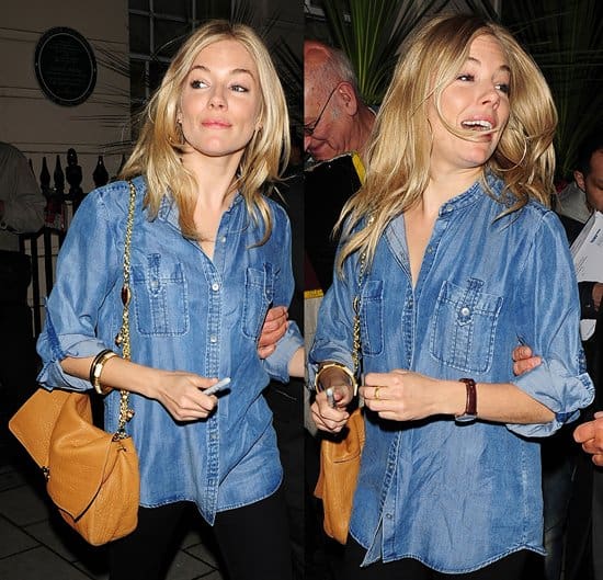 Sienna Miller leaving the Theatre Royal Haymarket after she performed in Terence Rattigan's play 'Flare Path' London Sienna Miller at the exit after another performance in 'Flare Path' at the Theatre Royal Haymarket in London, England on May 18, 2011
