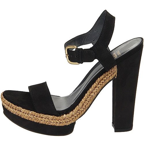 Stuart Weitzman Strutting platform sandals Stuart Weitzman Strutting Platform Sandals in Black Rice Nubuck