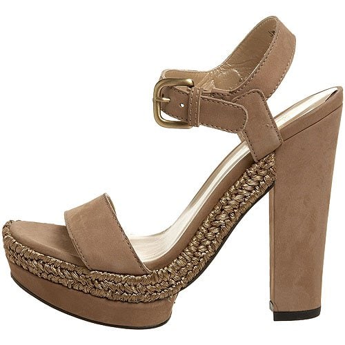 Stuart Weitzman Strutting platform sandals Stuart Weitzman Strutting Platform Sandals in Tan Nubuck