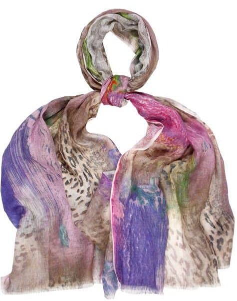 Tolani Digital Scarf in Safari, crafted from lightweight 100% linen and finished with soft watercolor hues and subtle animal-inspired patterning for an effortless spring-ready accent
