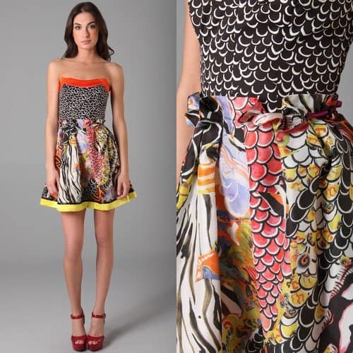 Philosophy di Alberta Ferretti Strapless Print Dress The Philosophy di Alberta Ferretti strapless print dress, priced at $900
