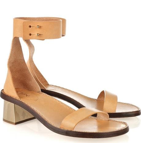 chloe mirrored heel leather sandals Chloe Mirrored-Heel Leather Sandals