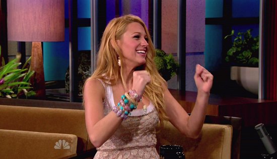 Blake Lively appears on NBC's 'The Tonight Show With Jay Leno' Blake Lively chats it up with Jay Leno on "The Tonight Show with Jay Leno" on June 15, 2011