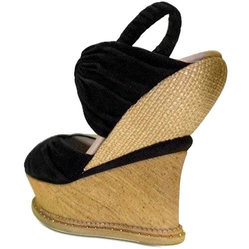Nina Ricci draped nabuk wedges Nina Ricci Draped Nabuk Wedges