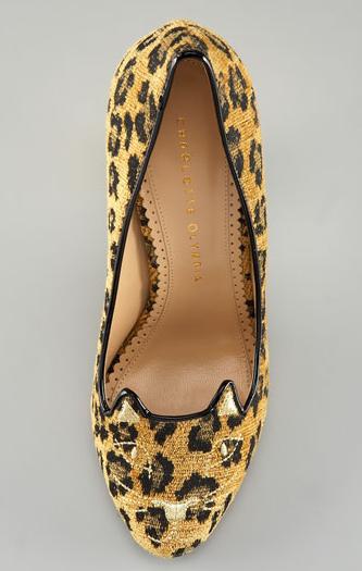 charlotte olympia cat face fabric pump2 Charlotte Olympia Cat Faced Fabric Pumps