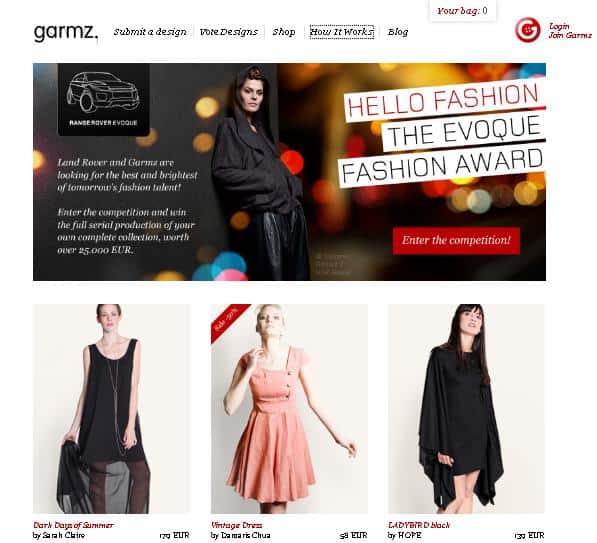 garmz.com homepage Fashion startup Garmz aims to change how fashion is being produced and distributed from the ground up