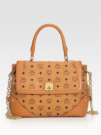 mcm wolken visetos leather satchel MCM Wolken Visetos Leather Satchel