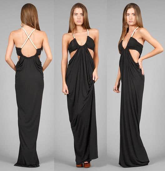 torn by ronny kobo sharon long dress Torn by Ronny Kobo 'Sharon' Long Dress in Black