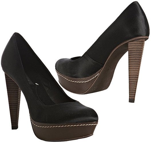 BCBG Max Azria Diva platform pump in black satin BCBG Max Azria Diva black satin platform pump