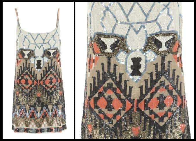 AllSaints Aztec Dress in Dust/Coral