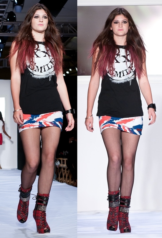 Kylie Jenner at the Abbey Dawn Spring 2012 fashion show Kylie Jenner makes her modeling debut at the Abbey Dawn Spring 2012 fashion show during New York Fashion Week in NYC on September 12, 2011