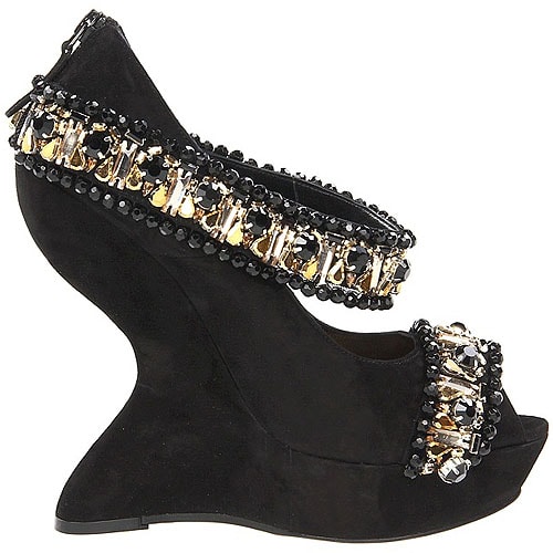 Alexander McQueen embellished wedge sandals Alexander McQueen Embellished Wedge Sandals