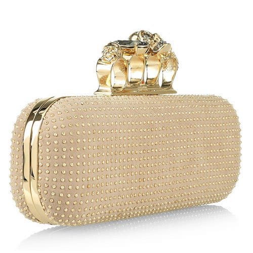 Alexander McQueen knuckle duster studded suede clutch Alexander McQueen Knuckle Duster Studded Suede Clutch