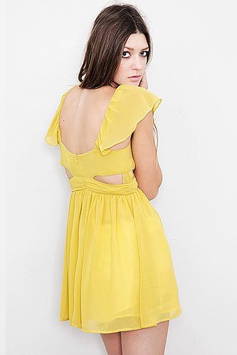 Keepsake Lost Without You dress Keepsake “Lost Without You” dress featuring a soft chiffon finish, flutter sleeves, and a cutout back detail that defines the silhouette
