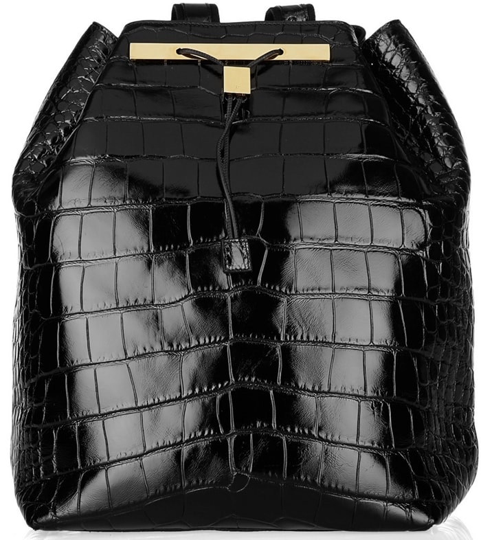 Crafted in Italy using traditional techniques and specially sourced materials, The Row's black alligator backpack is a key style from the label's sought-after accessories collection