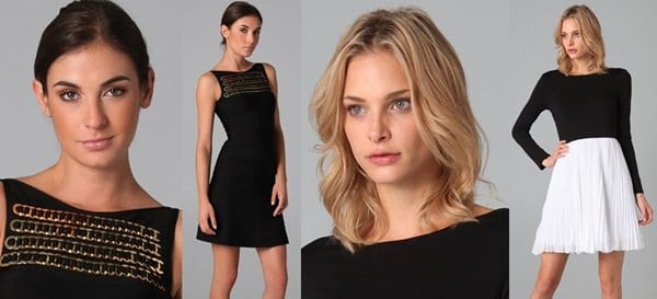 For boat, sabrina, empire off-shoulder neckline dresses, a shoulder-length hairstyle will complement the neckline by highlighting the detail and the face, or for long hair, wear it up in a loose bun for off-shoulder and empire, or keep it neat and tidy for boat and Sabrina, and accessorize with statement earrings for a balanced look