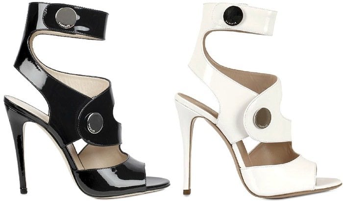 Versace snap button patent sandals