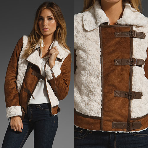 Wink Tiffany jacket Wink “Tiffany” Faux Shearling Aviator Jacket