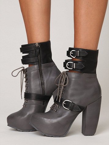miista andee buckle boots Miista 'Andee' Platform Buckle Boots in Black/Grey