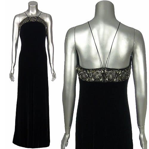 Badgley Mischka black velvet gown Badgley Mischka Black Velvet Gown